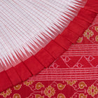 White and Red Sambalpuri silk saree — view 1 of 5.