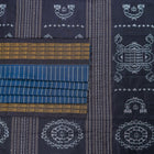 Blue and Black Sambalpuri silk saree — view 2 of 6.