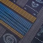 Blue and Black Sambalpuri silk saree — view 3 of 6.