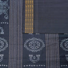 Blue and Black Sambalpuri silk saree — view 4 of 6.