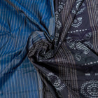 Blue and Black Sambalpuri silk saree — view 5 of 6.