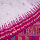 White and Pink Bomkai silk saree — view 1 of 6.