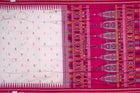 White and Pink Bomkai silk saree — view 6 of 6.