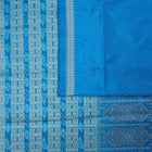 Blue and Blue Bomkai silk saree — view 4 of 6.