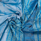 Blue and Blue Bomkai silk saree — view 5 of 6.