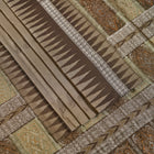 Brown and Brown Bomkai silk saree — view 3 of 6.