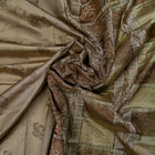 Brown and Brown Bomkai silk saree — view 5 of 6.