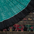 Green Sambalpuri Silk Saree with Black Border P76-08-06196