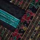 Green and Black Sambalpuri silk saree — view 3 of 6.