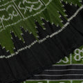 Green Sambalpuri Silk Saree with Black Border P76-09-06197
