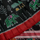Black and Red Sambalpuri silk saree — view 1 of 6.