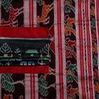 Black and Red Sambalpuri silk saree — view 2 of 6.