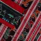 Black and Red Sambalpuri silk saree — view 3 of 6.
