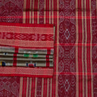 Grey and Red Khandua silk saree — view 1 of 5.