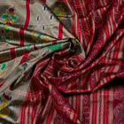 Grey and Red Khandua silk saree — view 3 of 5.