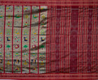 Grey and Red Khandua silk saree — view 4 of 5.