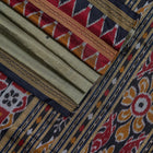 Grey and Black Khandua silk saree — view 2 of 5.
