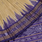 Cream and Blue Khandua silk saree — view 5 of 5.