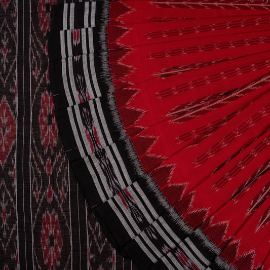 Red Sambalpuri Cotton saree — view 1 of 5