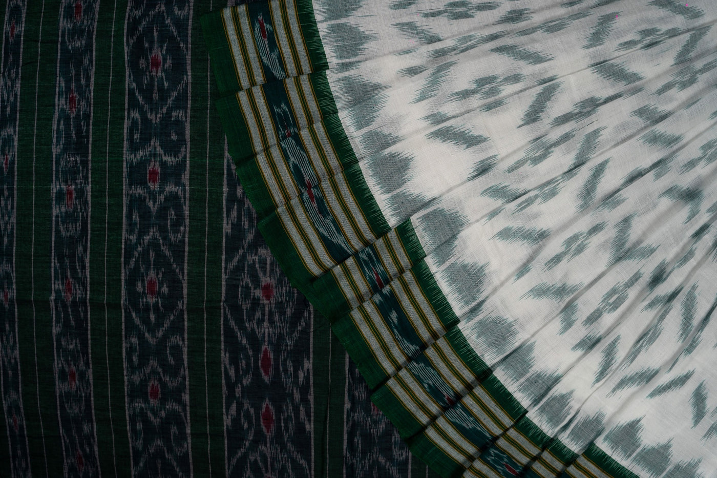White Sambalpuri Cotton saree — view 1 of 5