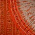 Cream Sambalpuri Cotton Saree with Orange Border P78-05-06208