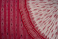White Sambalpuri Cotton Saree with Pink Border P78-06-06209