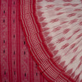 White Sambalpuri Cotton Saree with Pink Border P78-06-06209