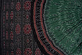 Green Sambalpuri Cotton Saree with Black Border P78-07-06210