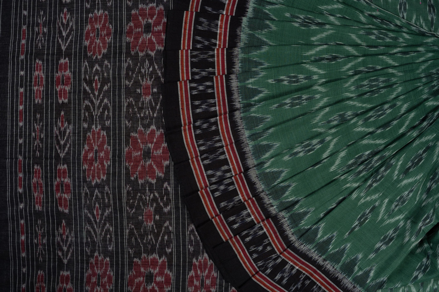 Green Sambalpuri Cotton saree — view 1 of 5