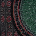 Green Sambalpuri Cotton Saree with Black Border P78-07-06210