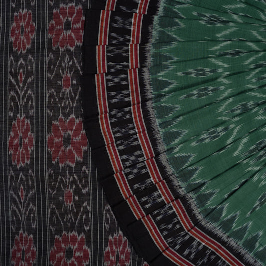 Green Sambalpuri Cotton saree — view 1 of 5