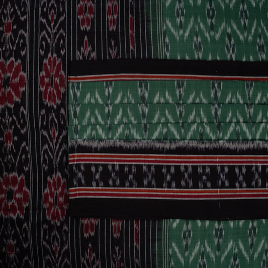 Green Sambalpuri Cotton saree — view 2 of 5