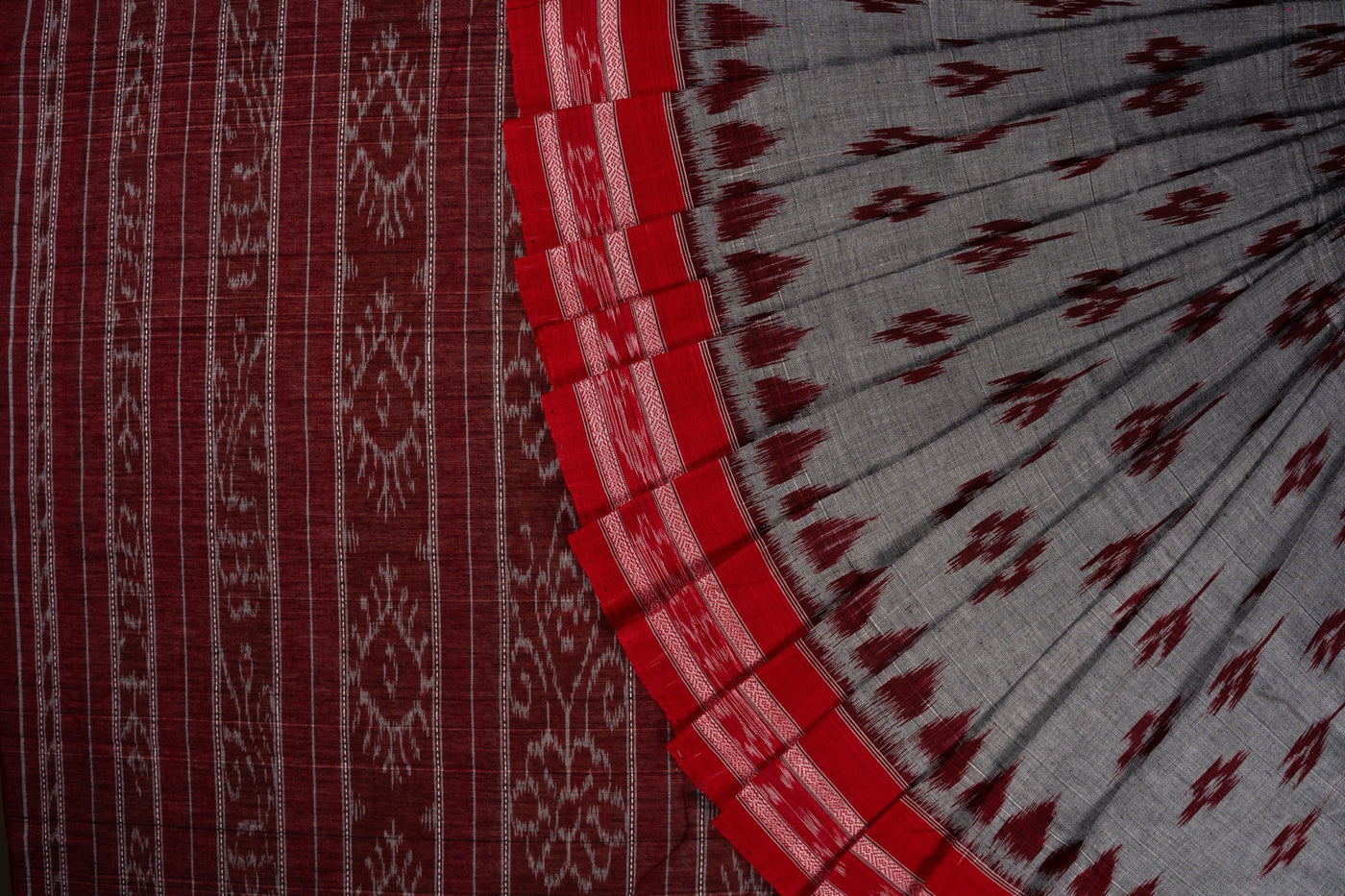 Grey Sambalpuri Cotton saree — view 1 of 5