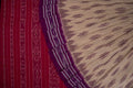 Cream Sambalpuri Cotton Saree with Magenta Border P78-12-06215