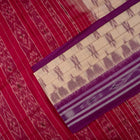 Cream Sambalpuri Cotton saree — view 3 of 5