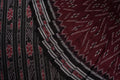 Maroon Sambalpuri Cotton Saree with Black Border P78-15-06218