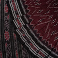 Maroon Sambalpuri Cotton Saree with Black Border P78-15-06218
