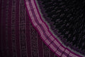 Black Sambalpuri Cotton Saree with Magenta Border P78-16-06219