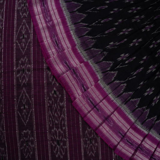Black Sambalpuri Cotton saree — view 1 of 5