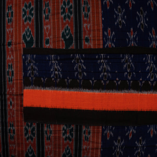 Blue Sambalpuri Cotton saree — view 2 of 5