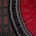 Red Sambalpuri Cotton Saree with Black Border P78-19-06222