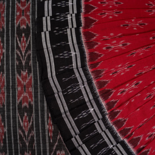 Red Sambalpuri Cotton saree — view 1 of 5