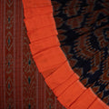 Blue Sambalpuri Cotton Saree with Orange Border P78-20-06223