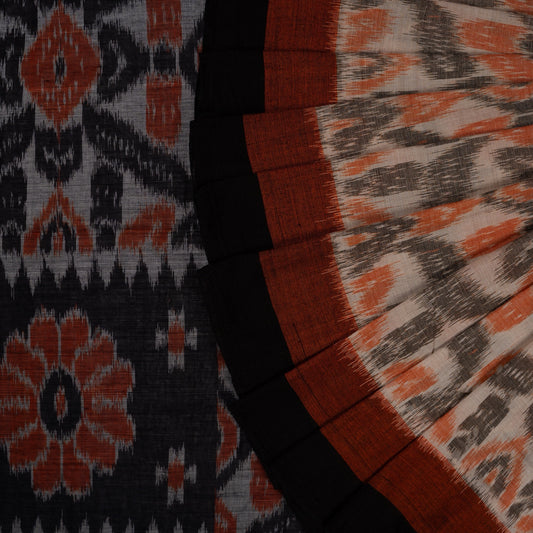 Cream Sambalpuri Cotton saree — view 1 of 5