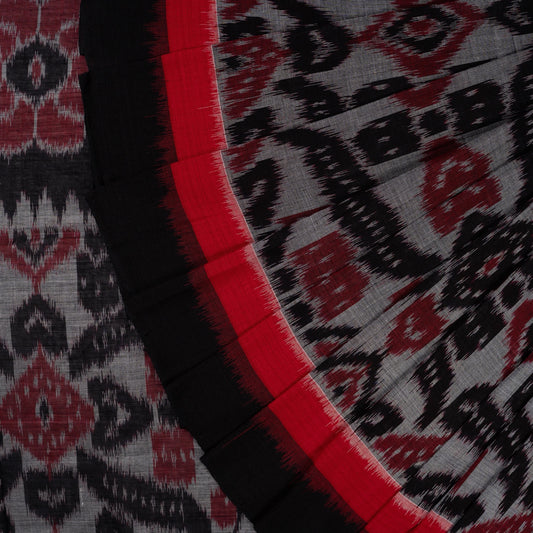 Grey Sambalpuri Cotton saree — view 1 of 5