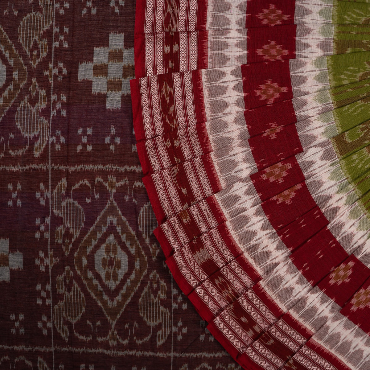 Green Sambalpuri Cotton saree — view 1 of 5