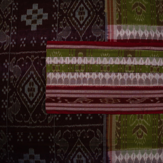 Green Sambalpuri Cotton saree — view 2 of 5