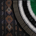 Green Sambalpuri Cotton Saree with Black Border P79-08-06232