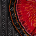 Red Sambalpuri Cotton Saree with Black Border P79-09-06233