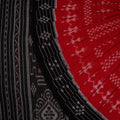 Red Sambalpuri Cotton Saree with Black Border P79-13-06237